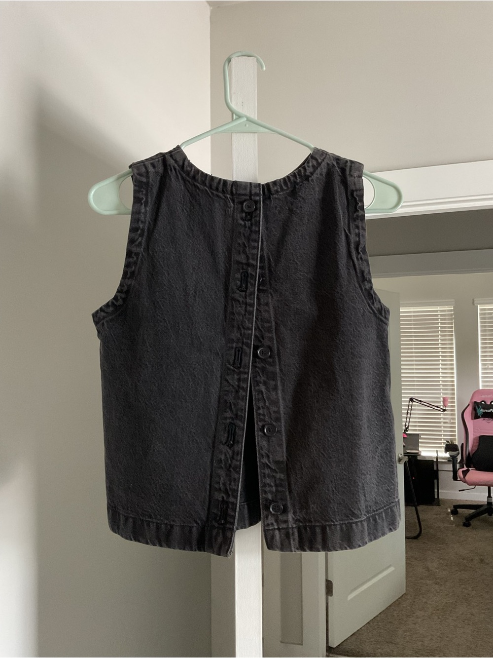 Abercrombie black denim shell top— xsmall - Picture 2 of 4